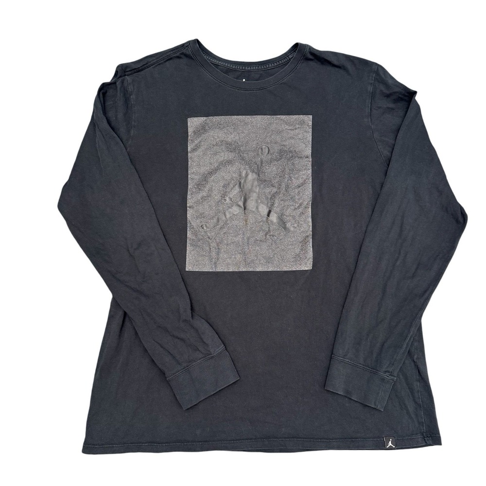 Air Jordan‎ Jumpman Logo Mens XL Black Long Sleeve T-shirt Screenprint Crewneck